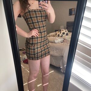 Windsor Plaid Print Mini Dress. Great for going out!